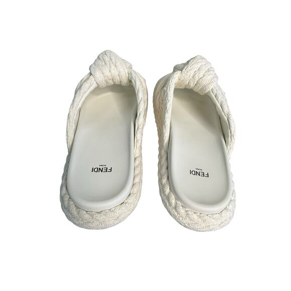 Fendi NIB Feel Knot Slide Sandal in Natural Size 39.5 - Picture 13 of 13